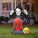 Gemmy 73171 Halloween Airblown Grim Reeper With Tomahawk Lighted Inflatable, 60" X 20-1/4"