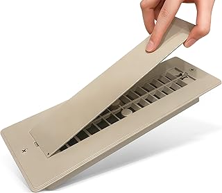 Safoner Aluminum RV Floor Vent Cover 2"x10" Register with Removable Cover, Durable Camper Essential, Pet-Friendly RV Vent Accessories for Inside, 1 Pack-Brown