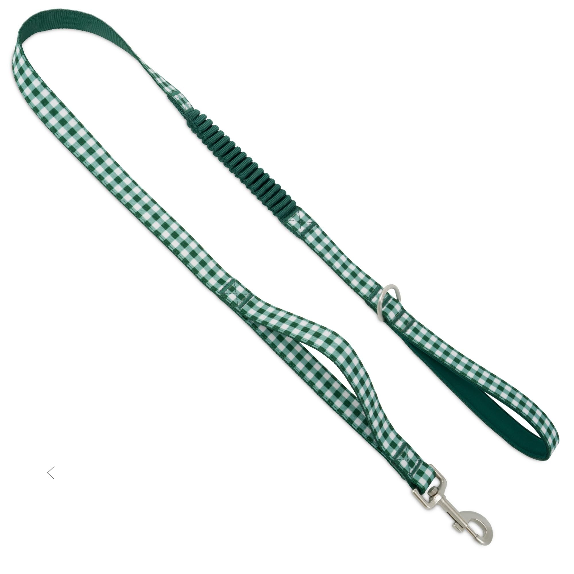 PetSafe Comfort 4 ft Bungee Dog Leash, Green Gingham