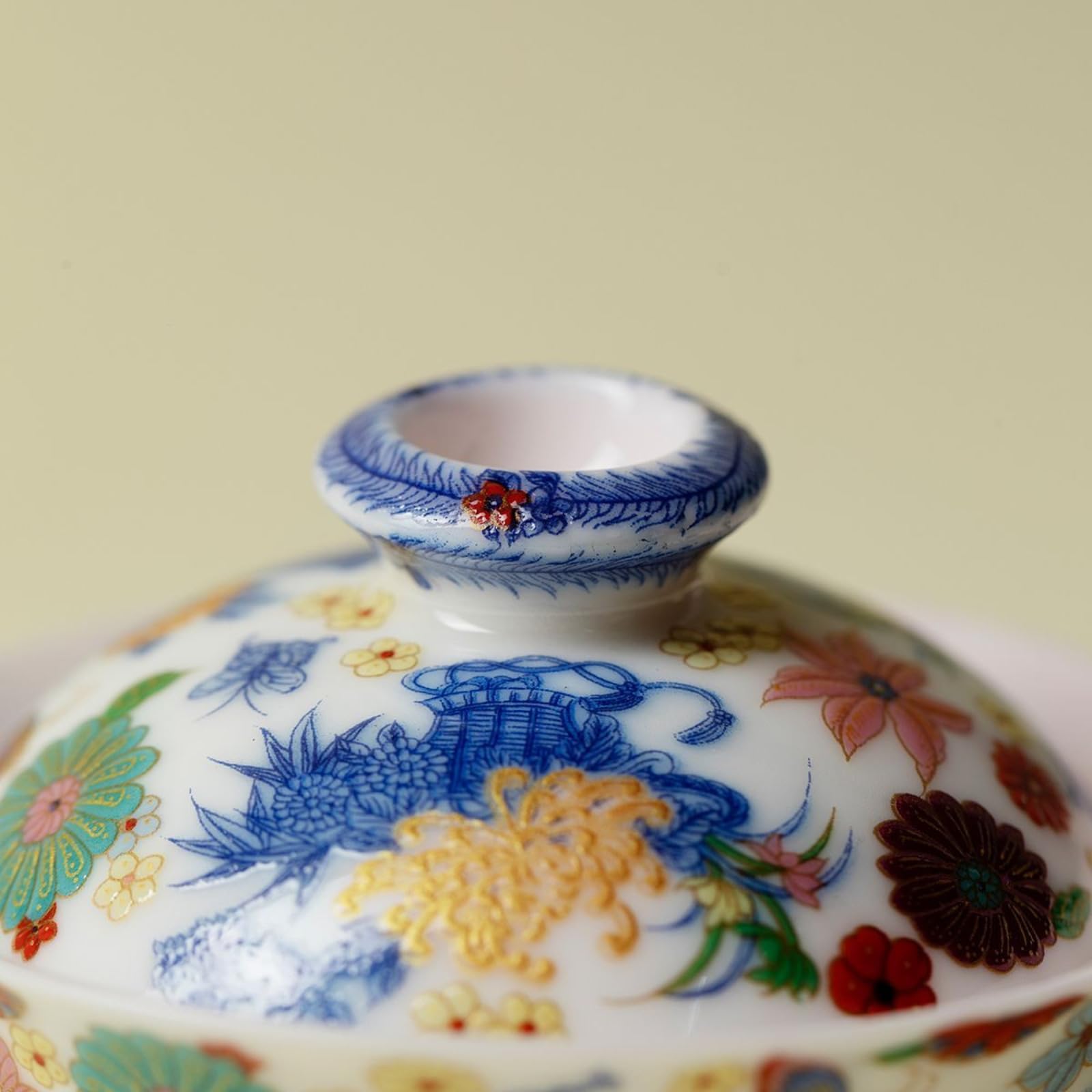 Ręcznie rysowany Gaiwan, 120 ml, zestaw do herbaty Kung Fu odporna na ciepło miska do herbaty