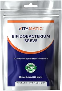 Vitamatic Bifidobacterium Breve Probiotic Powder - Apoyo para la salud digestiva - 3.5 onzas (3.5 onzas) - 100 porciones
