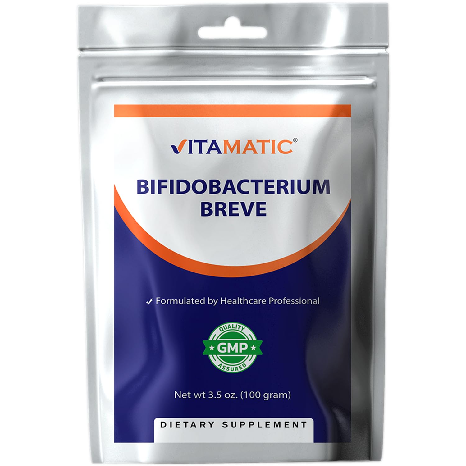 Vitamatic Bifidobacterium Breve Probiotic Powder - Digestive Health Support - 100 Gram (3.5 OZ) - 100 Servings