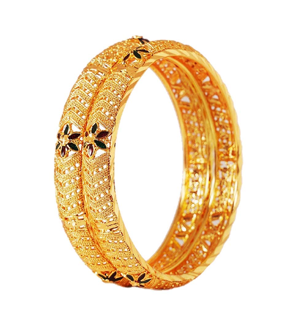 AFJ GOLD Yellow Copper Gold Plated Bangles for Women (B07Y59V9N8) Amazon Price History, Amazon Price Tracker