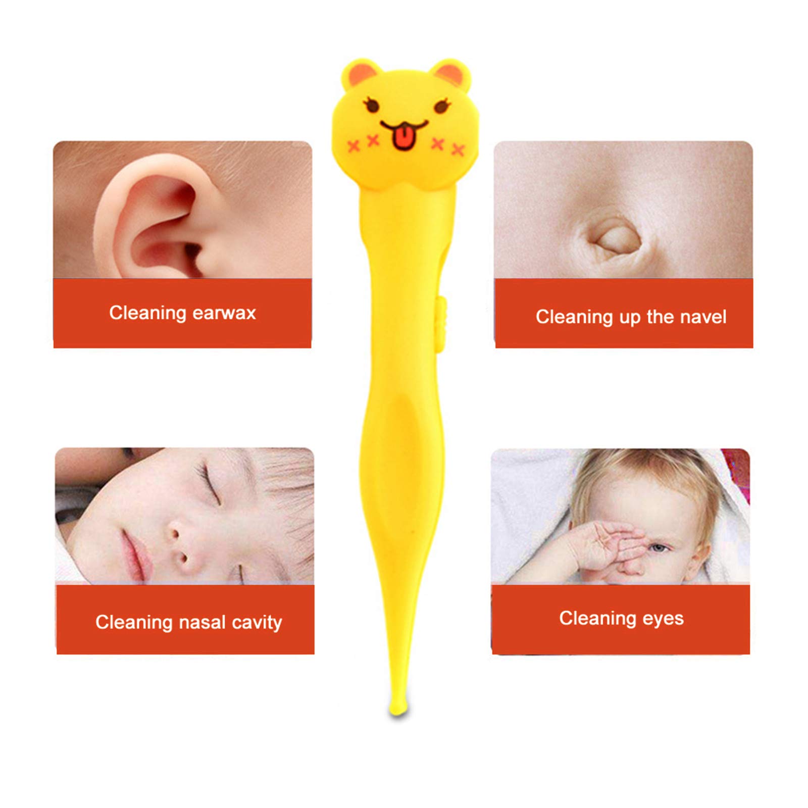 Tête ronde oreille de bébé oreille/nez nombril nettoyant pince outil de sélection de nez avec boîte de rangement