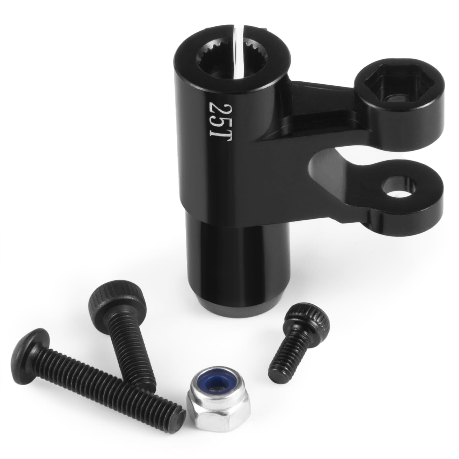 JGGZONE Aluminum Standard 25T Steering Servo Horn Servo Arm Clamp Lock Steering Servo Horn Arm for 1/5 TRA-XXA X-MAXX