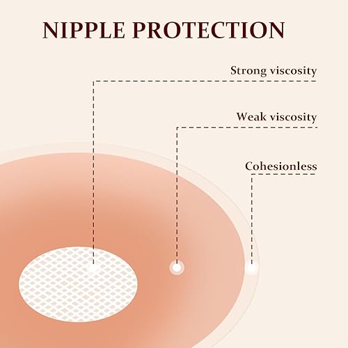 Miniatura 4 de Pasties - Cubierta para pezón para mujer, reutilizable, invisible, adhesiva, de silicona, para pezones, redondo, color piel