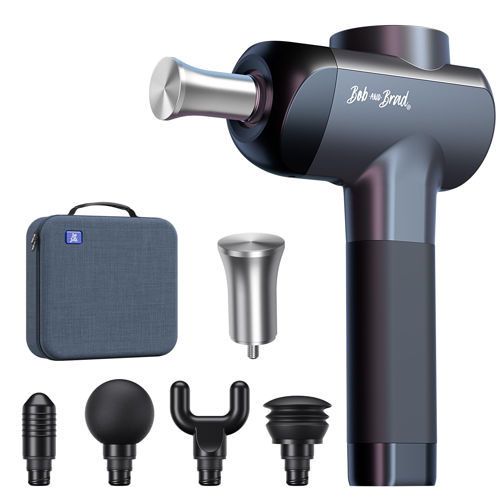 Bob and Brad X6 Pro Massage Gun with Metal Head, 55lbs Stall Force, Deep Tissue Massager Gun for Muscle Pain Relief Recovery, Portable Electric Massager, Gifts for Men Women