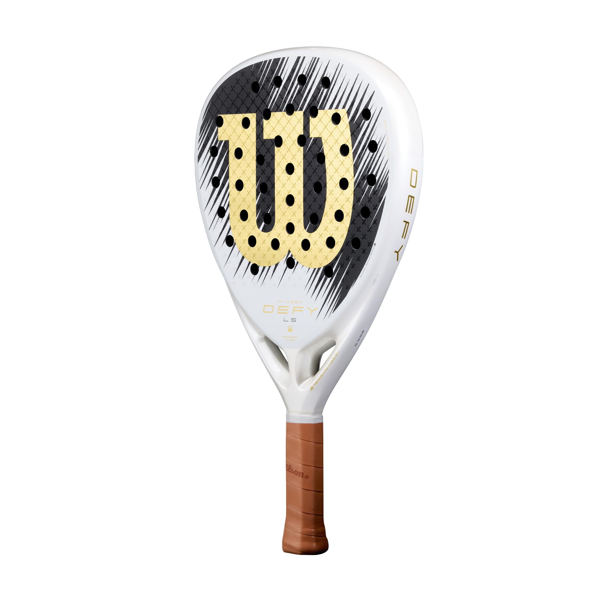 Wilson Defy LS V1 SE Raqueta de Pádel Edición Especial, Blanco/Oro