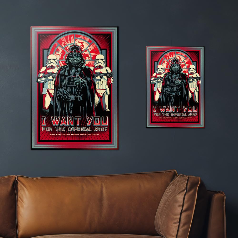 Displate Metallposter Star Wars – Tritt der Imperialen Armee bei – Propaganda – Darth Vader – Sammlergeschenk – Premium Wanddekoration Wandkunst Deko Film Poster – 32 cm x 45 cm