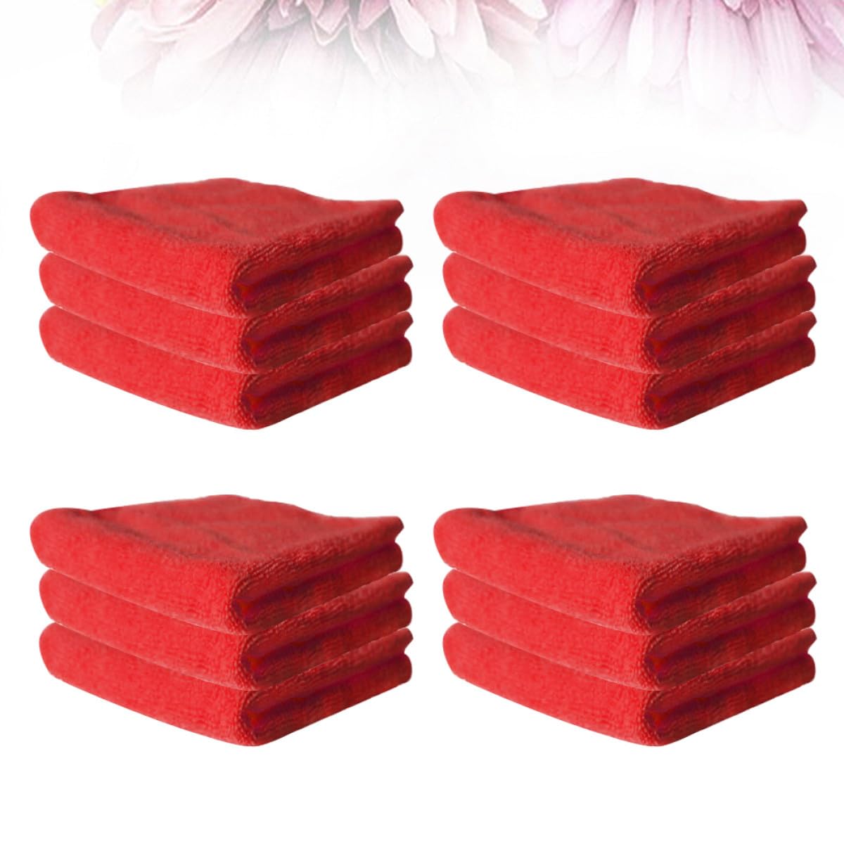 Paños de Microfibra para Cocina 12 Unidades 30x30 Cm Rojo, Toallas de Limpieza Antiadherentes y Alta Absorción de Aceite para Hogar y Limpieza Reutilizable