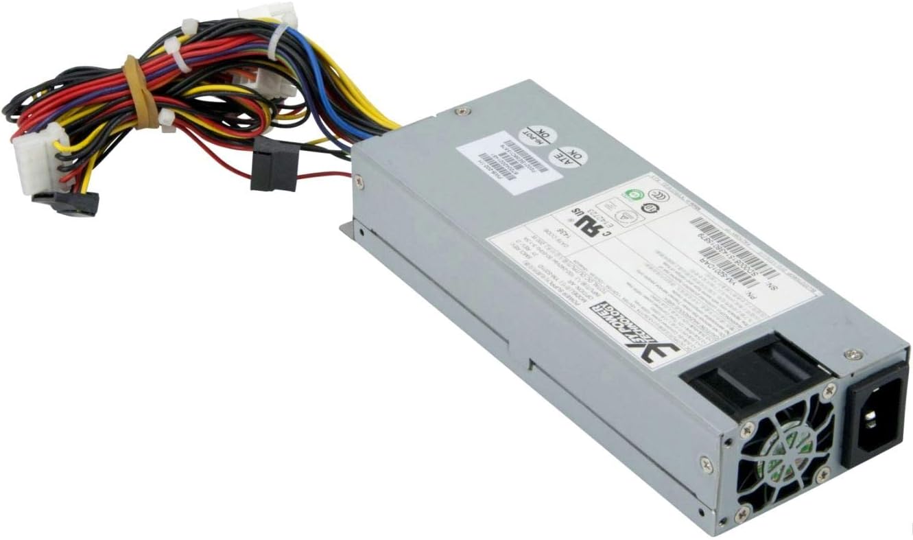 Rear view of Supermicro YM-5201D Power Supply showing fan and power inlet