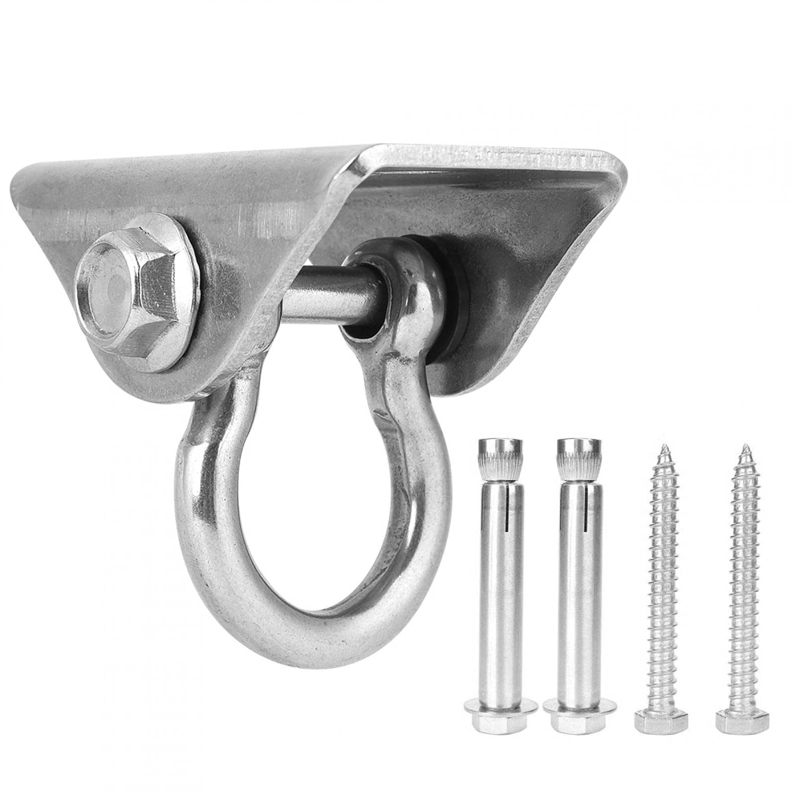 Fyearfly Ganci Soffitto Acciaio Inox, Ganci Altalena con Viti per Portico Dondoli Area Giochi Gym Sacco da Boxe Fune Amache Sedie Sospese Yoga Sospensione Ferramenta con Piastra Fissa