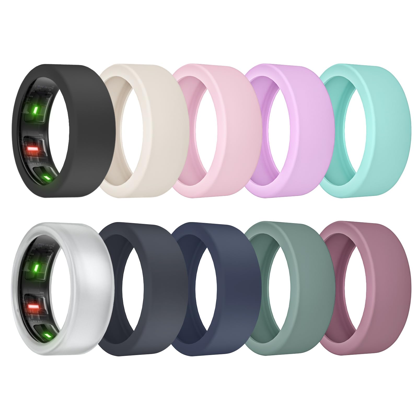 MAKCPOIMER 10 Pack Ring Cover for Oura Ring Gen 4 3 Silicone Protector for ULTRAHUMAN Ring AIR Working