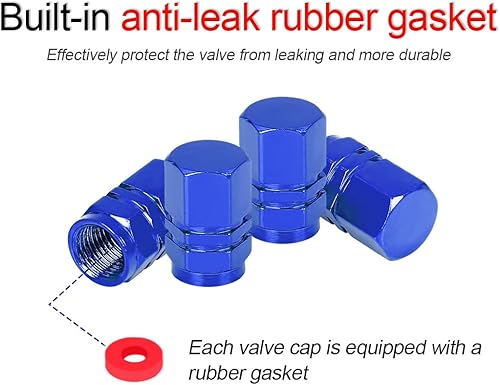 Miniatura 3 de Osilly Tapones de válvula de vástago de neumático de automóvil, 4 fundas de válvula de rueda de aluminio, protección de aire a prueba de fugas para