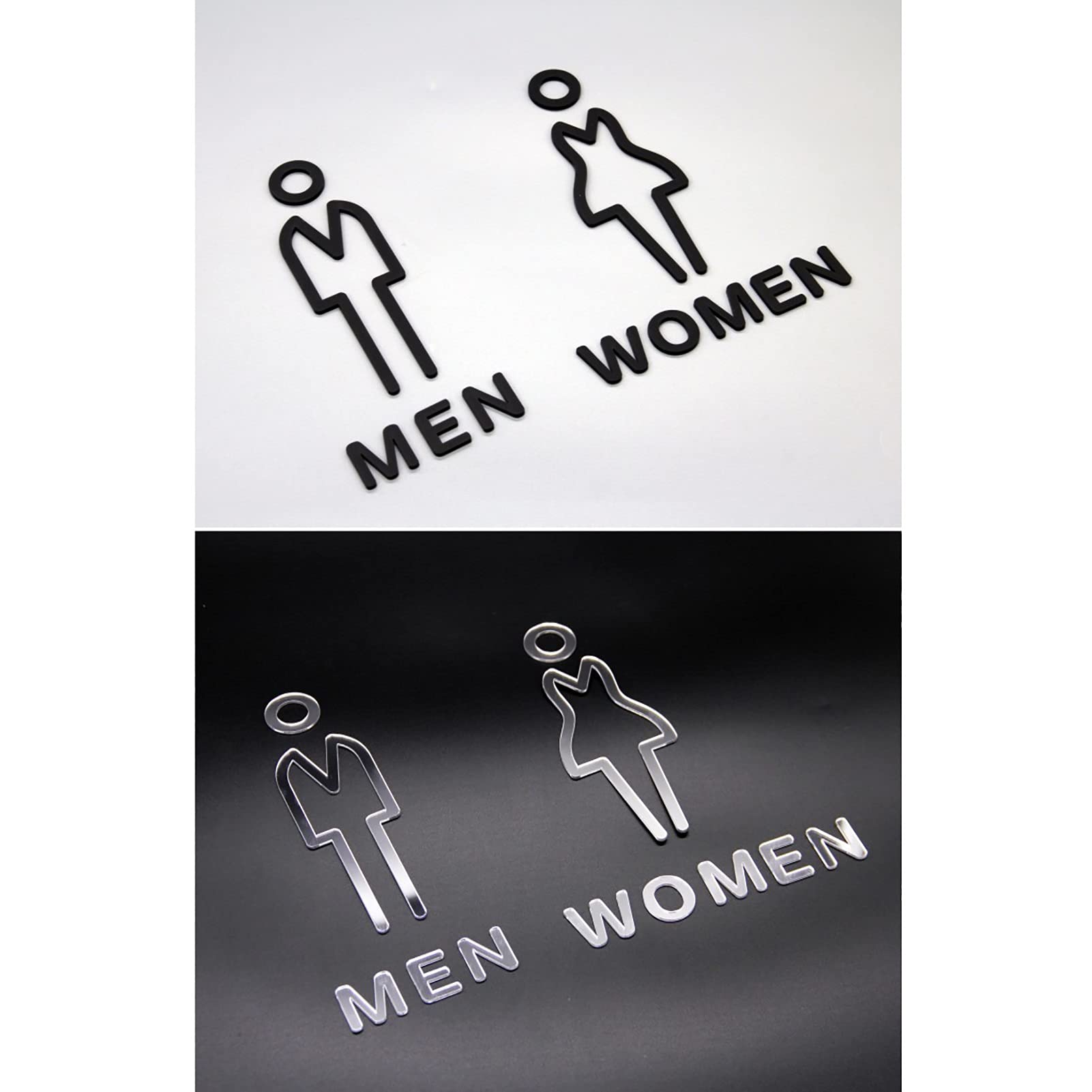 Nowoczesne tabliczki informacyjne do toalet, męskich i żeńskich, akrylowe na drzwi toalety unisex(Man+women)