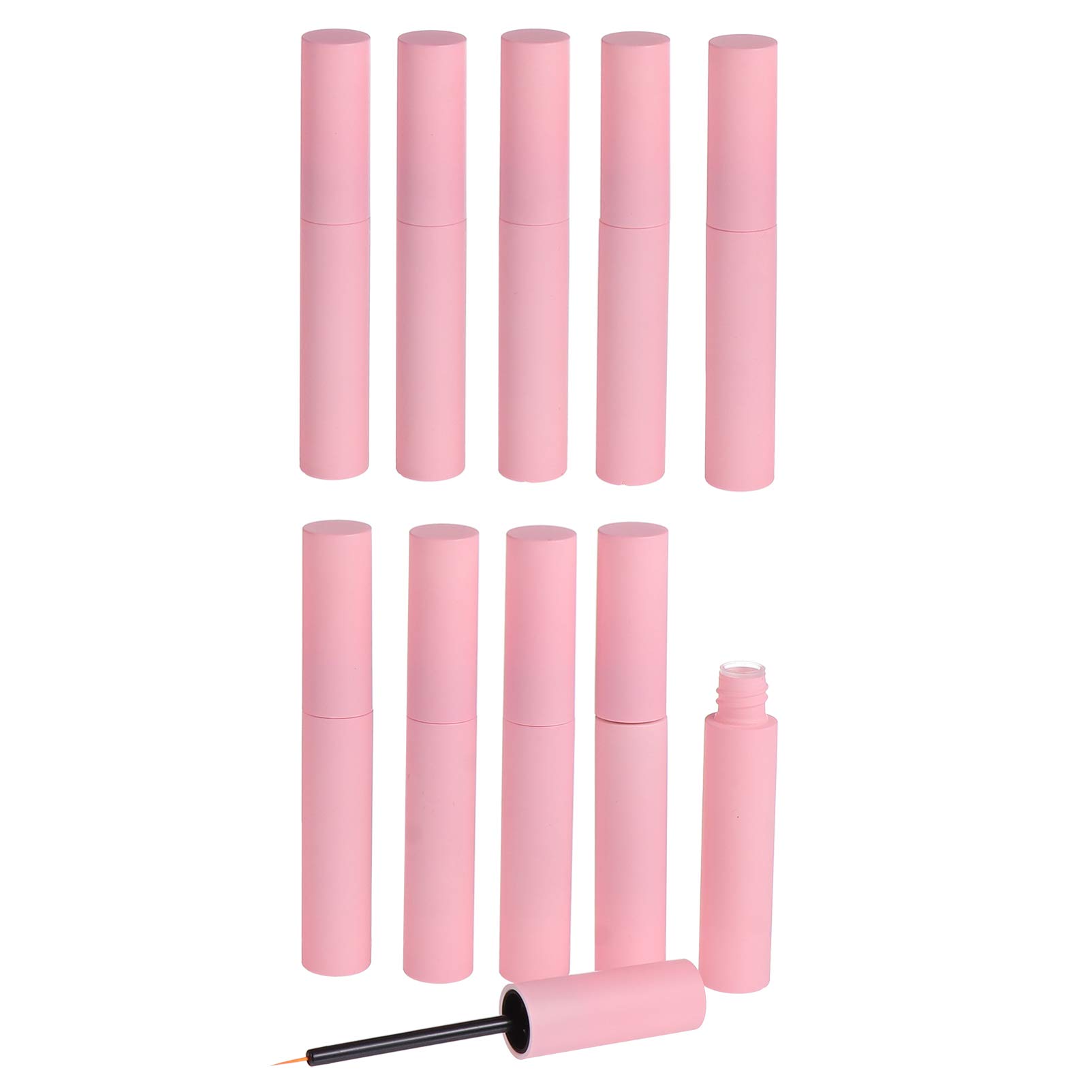 LALAFINA 10pcs Plastic Eyeliner Tube Reusable Makeup Containers Extension Vials Pink Mascara Eyeliner Oil Ml Sample Container Lady with Wand Bottle