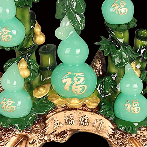 Statue décorative Pendule de Fortune Jade Gourd M, cadeau Chinois idéal