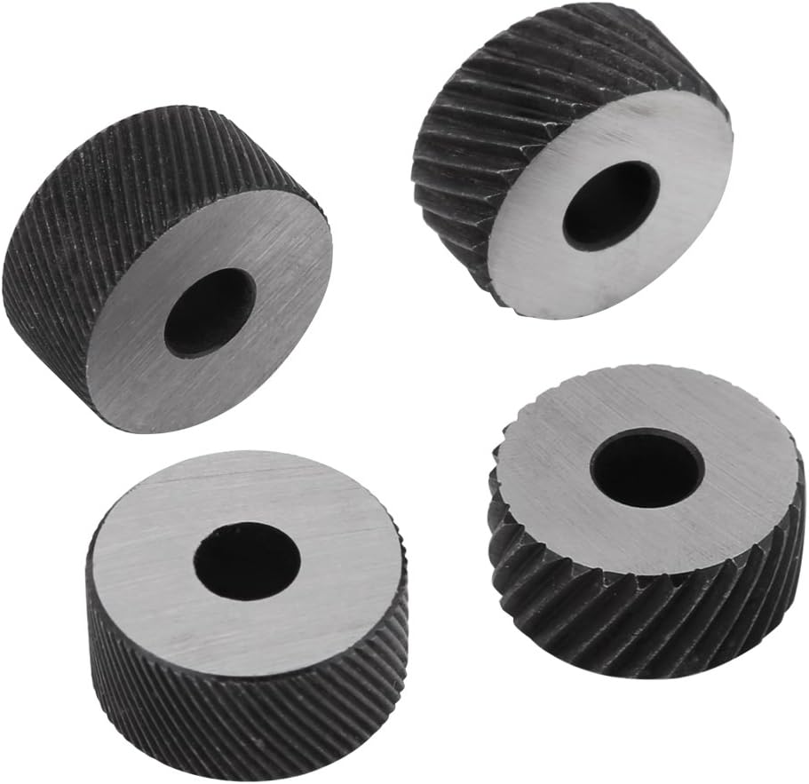 Knurling Knurler Tool 2cm/0.8inch Spring Loaded Holder Linear Knurl Tool Lathe Adjustable Shank with 4 Spare Knurling Wheels 45# Carbon Steel CR15 for 7X Mini Lathe