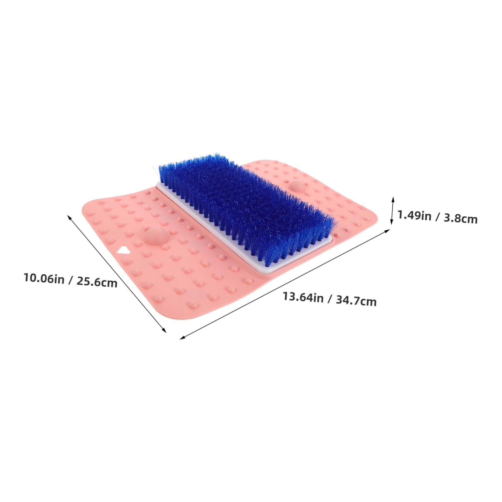 Limpiador de Pies para Ducha Rosa con Cepillo Integrado Antideslizante | Tpr y Pvc, Masaje y Exfoliación de Talones, Uso en Baño o Viaje, Formato de Alfombrilla con Ventosas