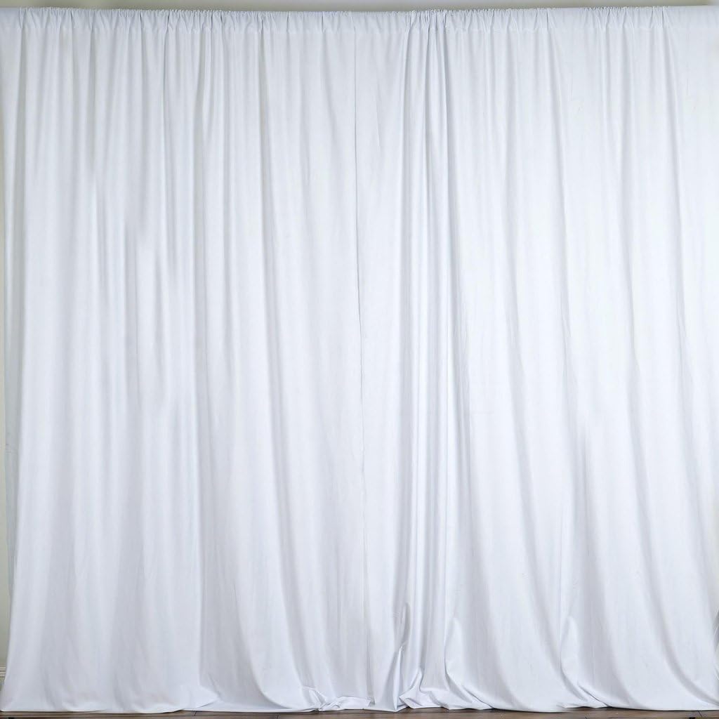 lovemyfabric 100% Polyester Window Curtain/Stage Backdrop Curtain/Photography Backdrop 58" Inch X 108" Inch (2, White)