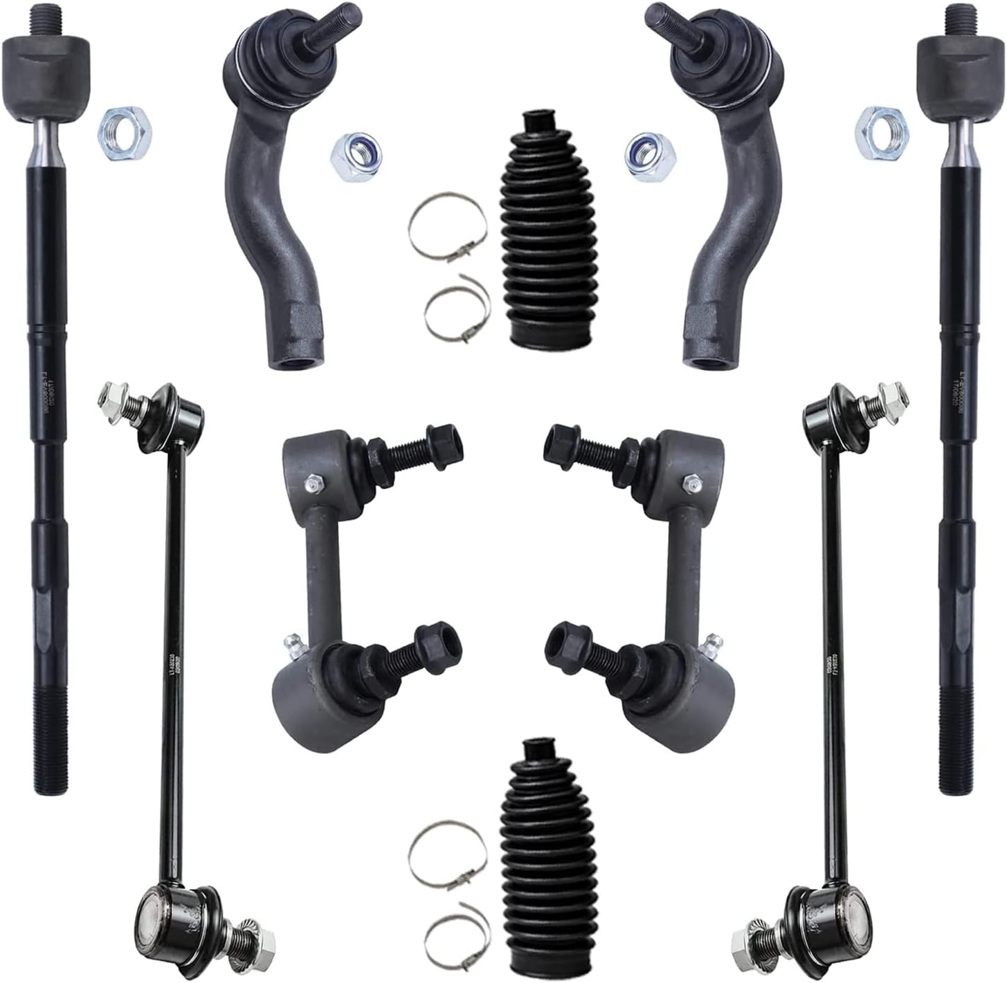 Detroit Axle - Front Inner Outer Tie Rods W/Rack Boots Sway Bars R - Foto 8