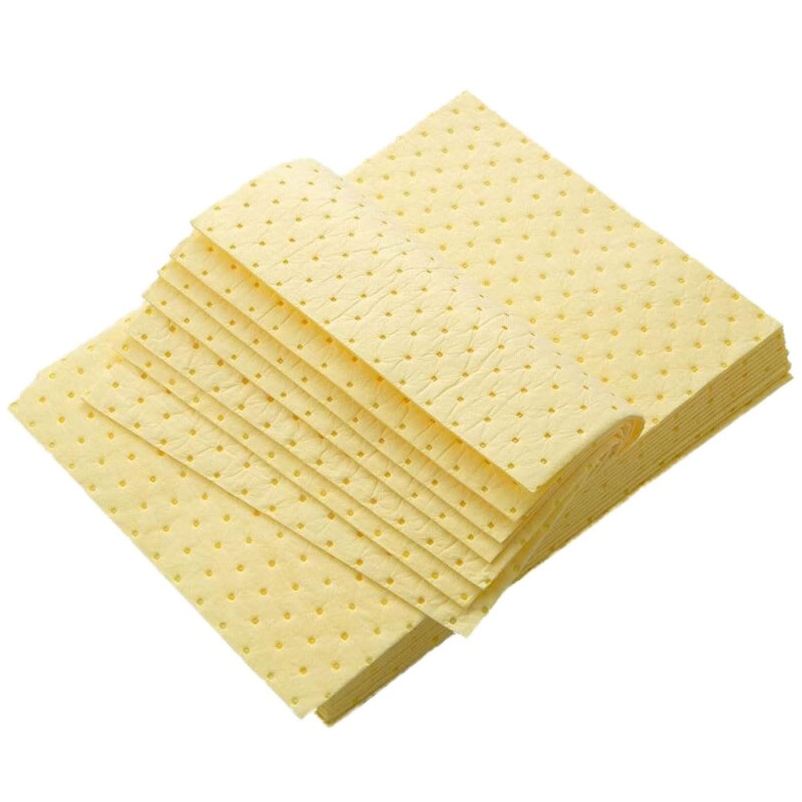 Tappetino Assorbente per Olio Rotolo di Cuscinetti Assorbenti per Olio/Acqua/Prodotti Chimici Acidi Aggressivi Alcali Cuscinetti Assorbenti per Olio(Size:2mm-100 Sheet,Color:Giallo)