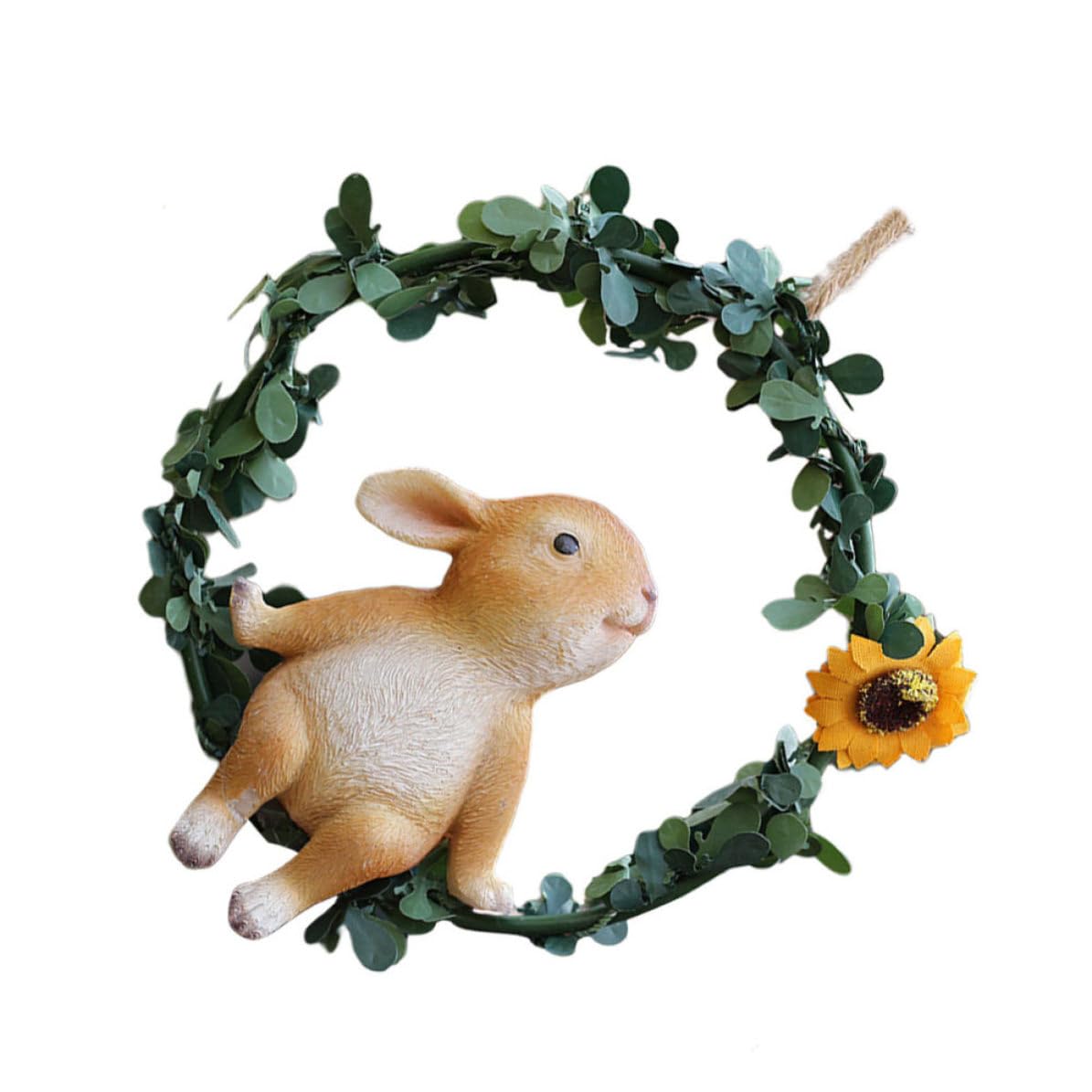 Ornamento di Pasqua in Resina Coniglio Appeso per Giardino Esterno Decorazione Contemporanea per Porta Terrazza Cortile
