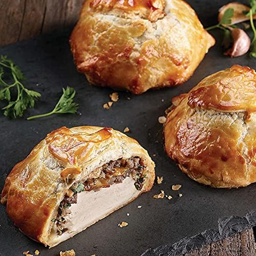 Gourmet Chicken Wellington Succulent chicken breast with mushrooms in a flaky crust, 8 count, 9 oz each, from Kansas City Steak Company.