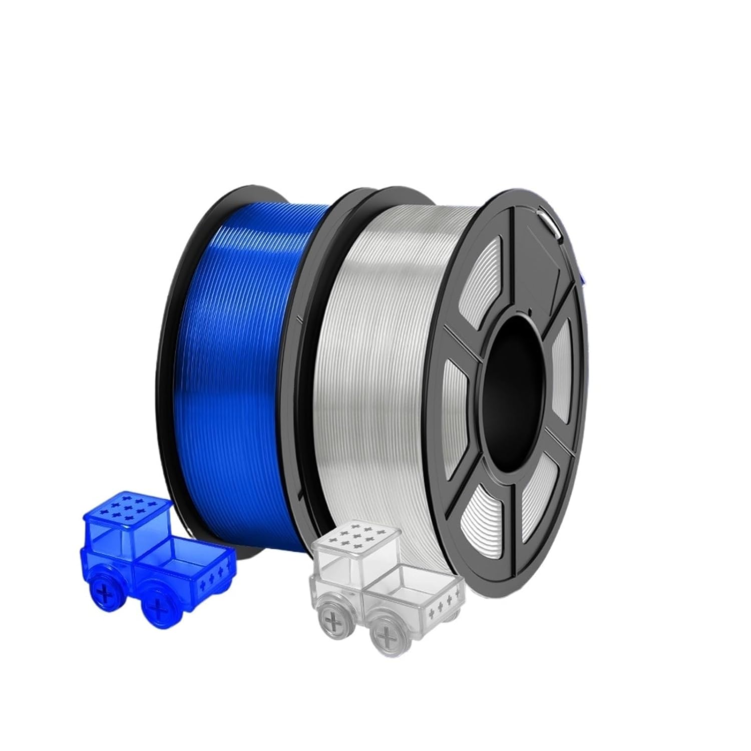 Compatible for Bambu Lab FDM 3D Printers, 1.75mm Transparent PETG Filament Low-Warpage 3D Printing Material Neatly Wound 1kg Spool(2SP)