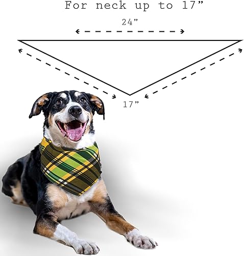 Miniatura 2 de XPUDAC Bandanas para perro, 20 unidades, lavables, cuadradas, para perros pequeños, medianos y grandes, ajustables, para niñas y niños (cuadros,