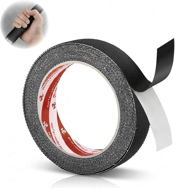 Cricket Bat Grip Tape Anti Slip Self-Adhesive Rubber Tape 2.5cm x 3m PEVA Cricket Bat Hand Wrap Handlebar Finishing Tape Texture Enhance Frictio Cushion Pad for DIY Golf Club Bicycle Handrails, Black