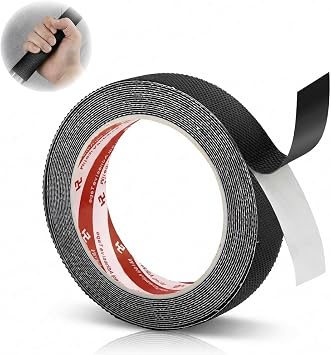 Cricket Bat Grip Tape Anti Slip Self-Adhesive Rubber Tape 2.5cm x 3m PEVA Cricket Bat Hand Wrap Handlebar Finishing Tape Texture Enhance Frictio Cushion Pad for DIY Golf Club Bicycle Handrails, Black