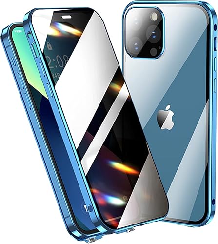 Miniatura 2 de Funda con pantalla antiespía para iPhone13 Pro Max, bloqueo de marco de metal + absorción magnética, antiespías 360, cuerpo completo, funda de