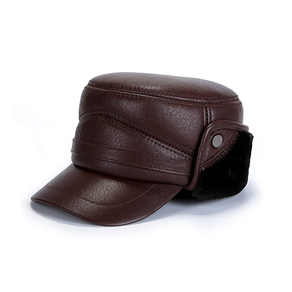 Berretto con Paraorecchie Uomo - Cappellino in Lana Cappello Invernale Chiuso Dietro, Visiera, Paraorecchie, Autunno/Inverno