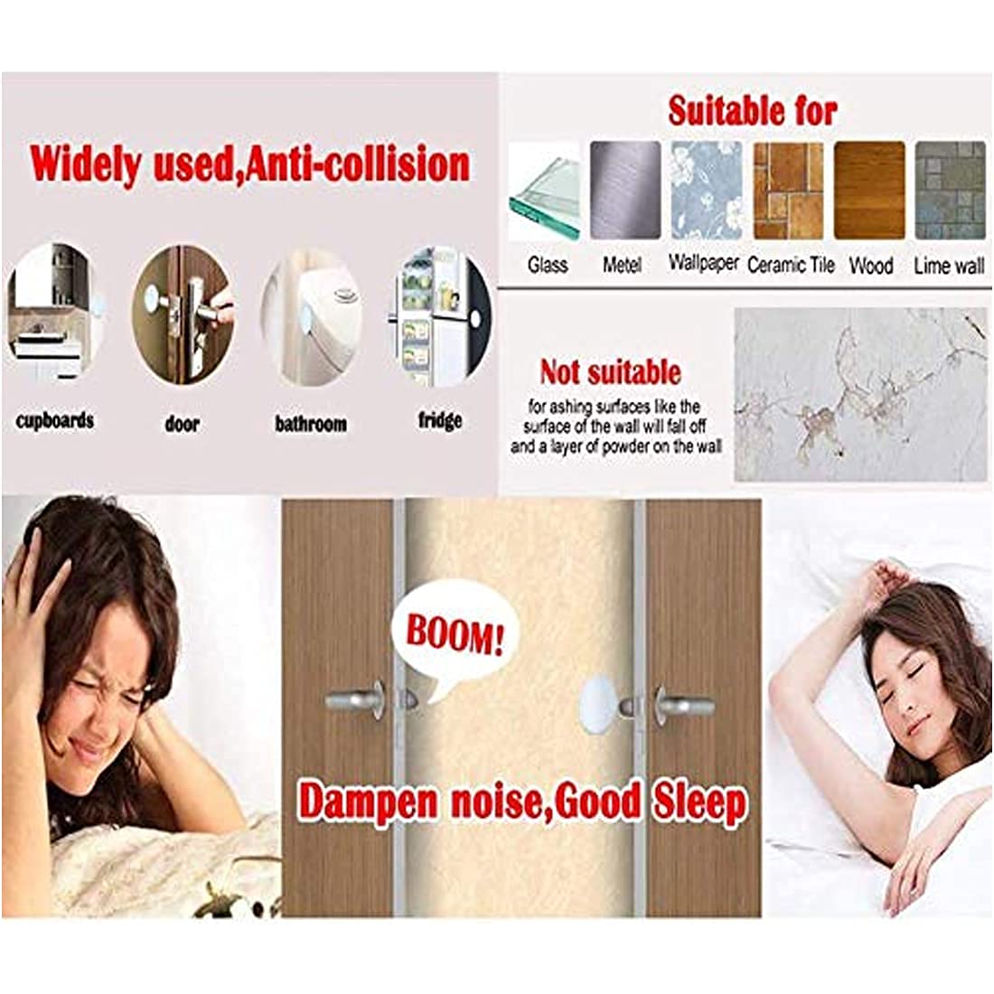 Hyderon 80 Pcs Self Sticking Round Felt Pads Non Skid Floor Protector Furniture Pad Noise Insulation Pad Floor Bumper, Beige 1