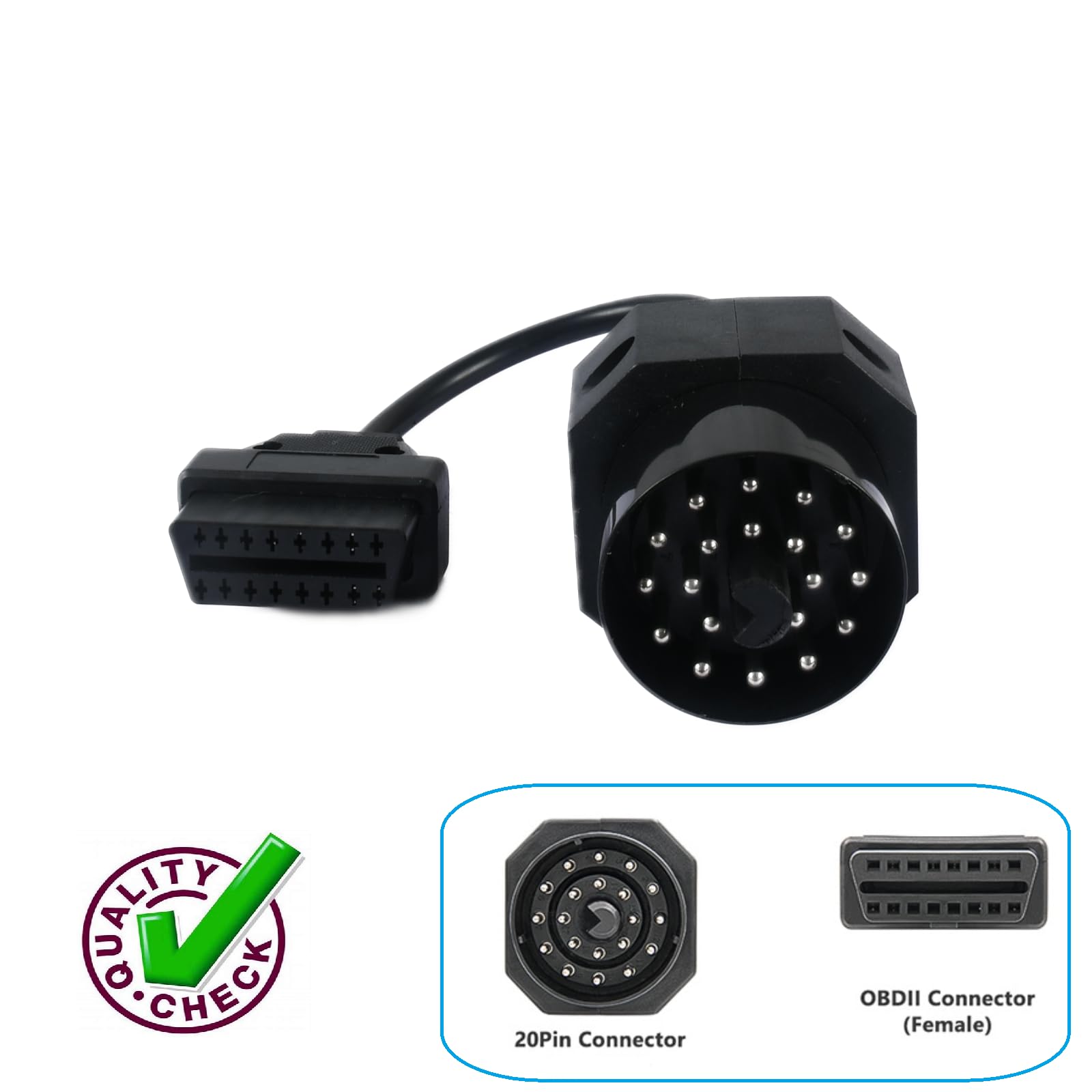 20PIN 20-pinowy do 16PIN OBD2 kompatybilny z BMW OBD E28 E30 E34 E36 E38 E39 E46 E53 kabel adaptera złącza