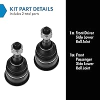 Vista 783 de TRQ, junta de rótula inferior delantera para el lado del conductor y del acompañante