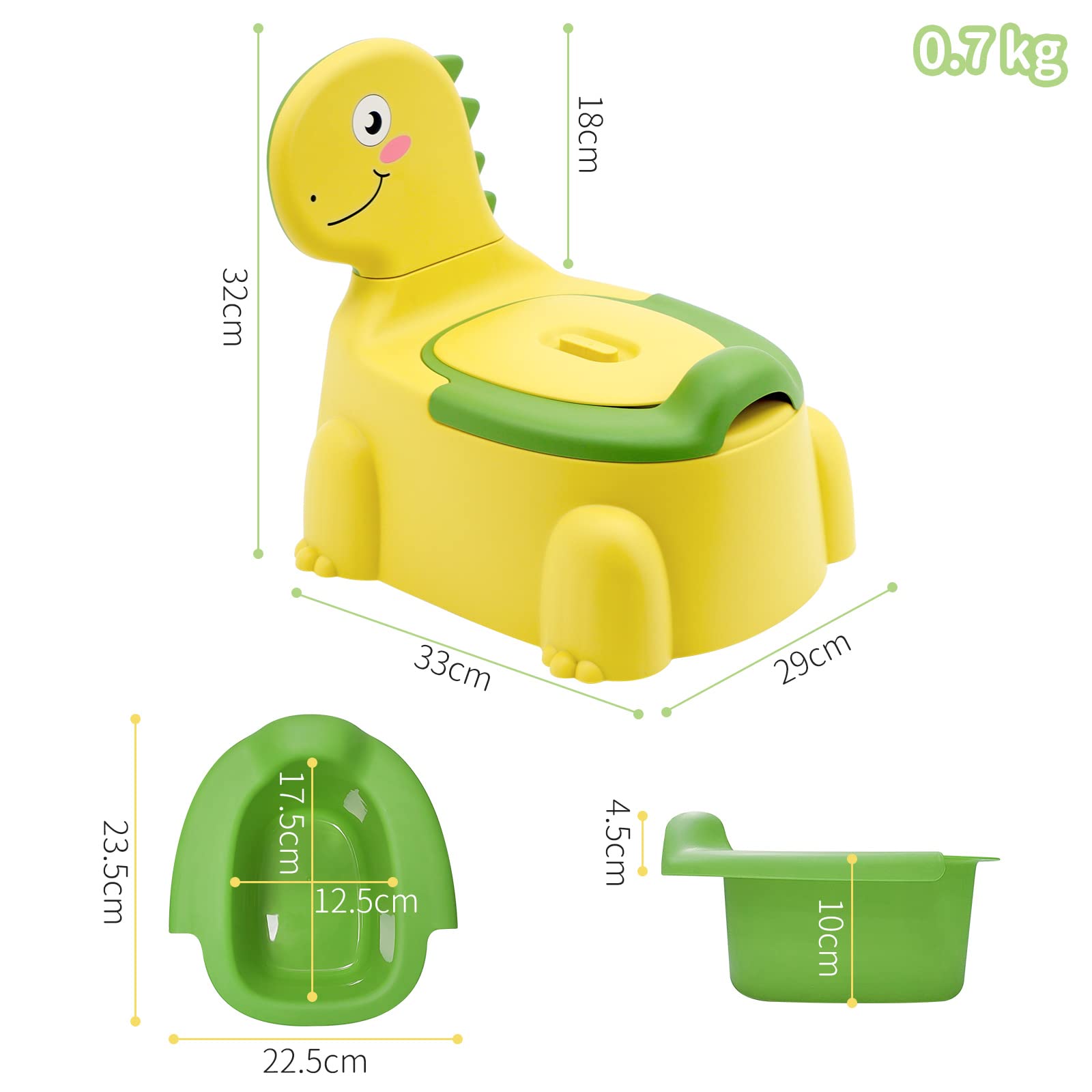 Orinal de inodoro silla de entrenamiento para bebés, niños y niñas, asiento de dinosaurio portátil para niños de 1 a 6 años de edad, niños pequeños, mini inodoros para niños pequeños, orinal de