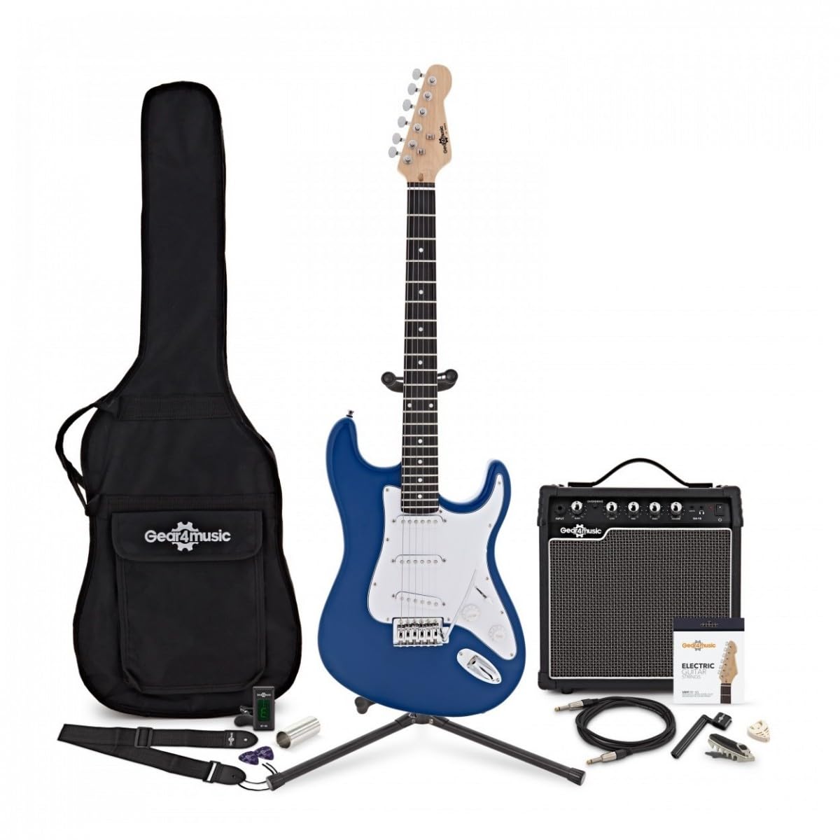 Dimensione completa Kit per chitarra elettrica LA by Gear4music 15W pacchetto completo Blue