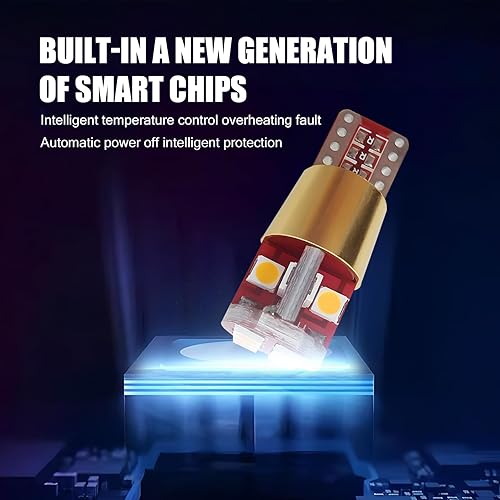 Miniatura 6 de yvshy 2 PCS T10 Car LED Width Indicator Light, 3030 12SMD Decoded Constant Current Wide Voltage IP65 Waterproof License Plate Light, Plug Play