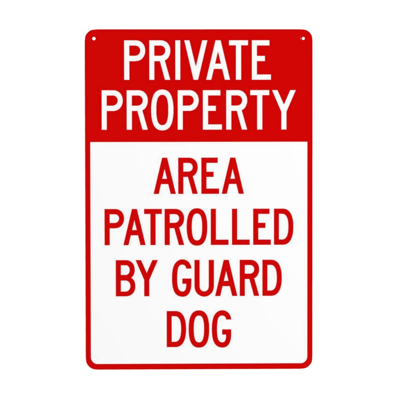 Private Property Patrolled By Guard Dogs Vintage Metal Warning Sign 12x8 Inch