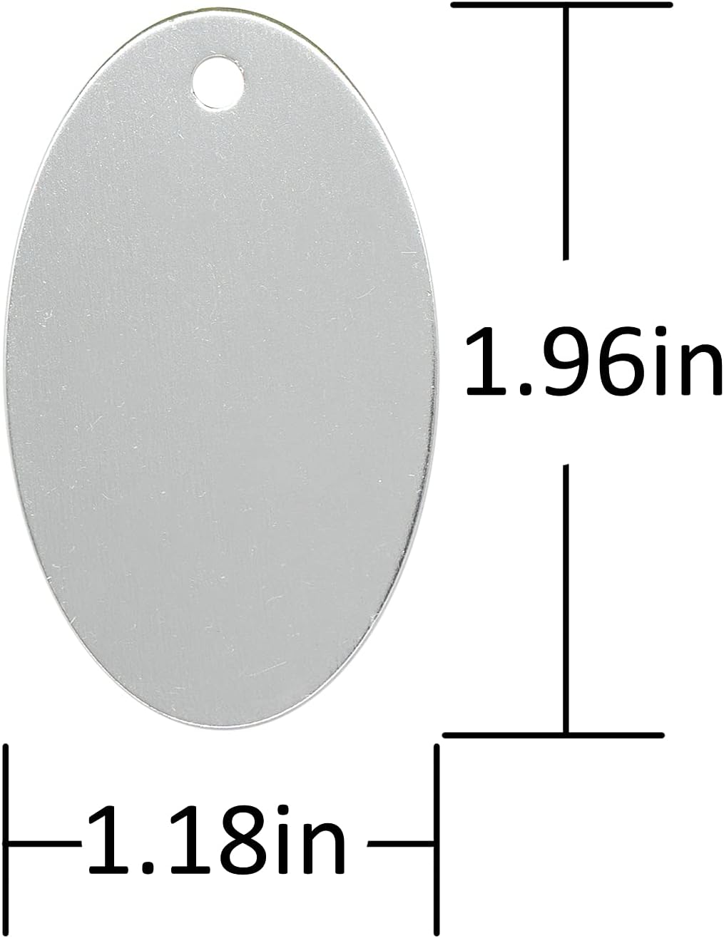 StayMax Oval Stamping Blanks with Hole Aluminum Blank Tags 25 Pack (Silver) - Image 2