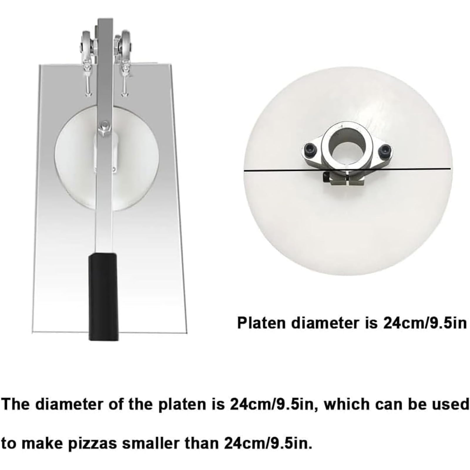 Pressa per Pizza Manuale da 50 * 25 Cm, Stendipasta Manuale in Acciaio Inox, Spessore Regolabile, 7 Specifiche del Disco tra Cui Scegliere, per Pizzerie E Snack Bar