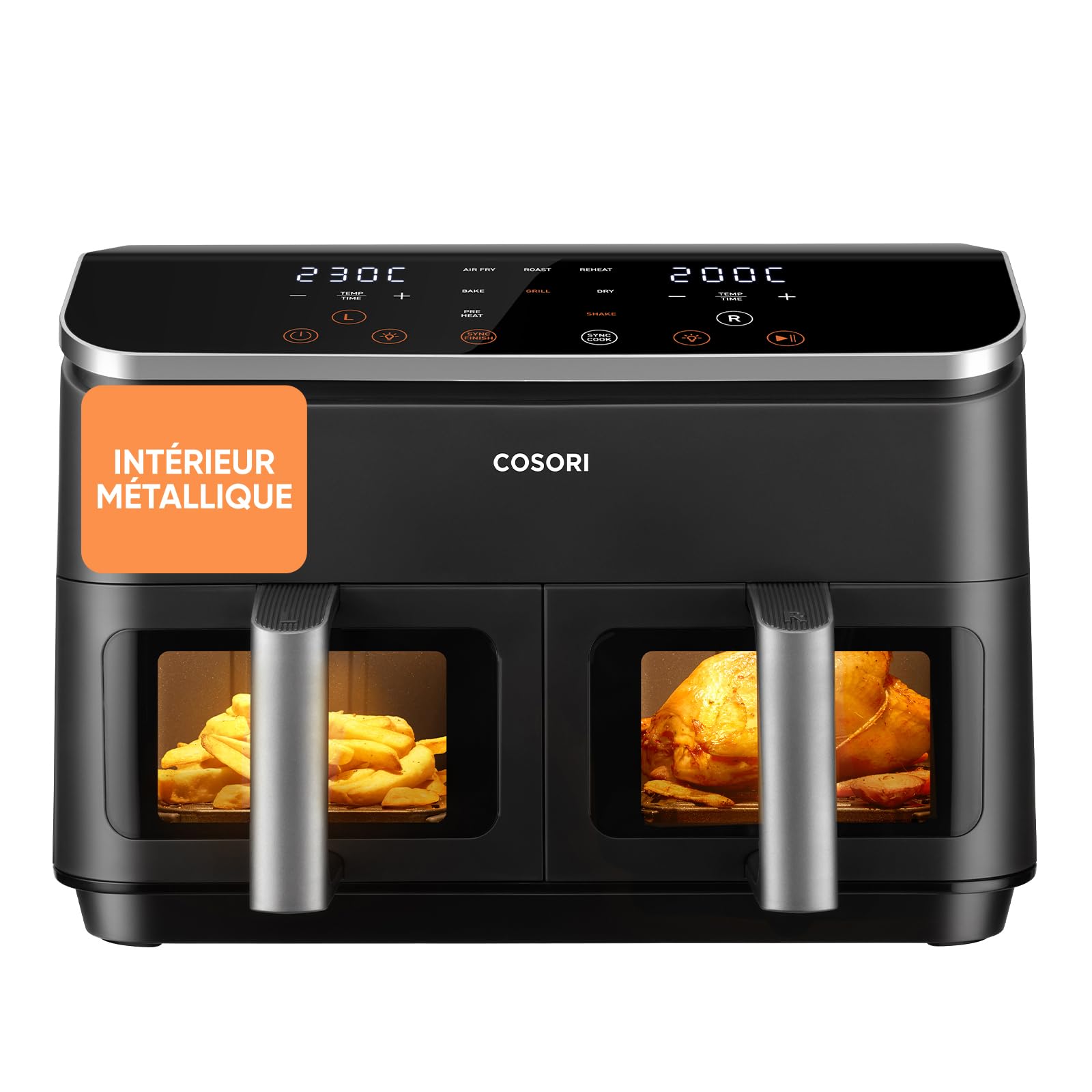 Cosori Air Fryer R901 8,5L 85% de graisse en moins | 8-en-1, 71% d'énergie en moins, 55% plus rapide, pour jusqu'à 8 personnes, va au Lave-vaisselle, Noir