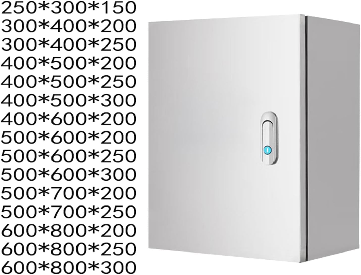 Caja de Conexión Eléctrica de Acero Inoxidable 304, Estanca para Exterior con Cerradura de Seguridad, Placa Trasera Galvanizada y Juntas - Uso Interior/Exterior,250 * 300 * 150mm