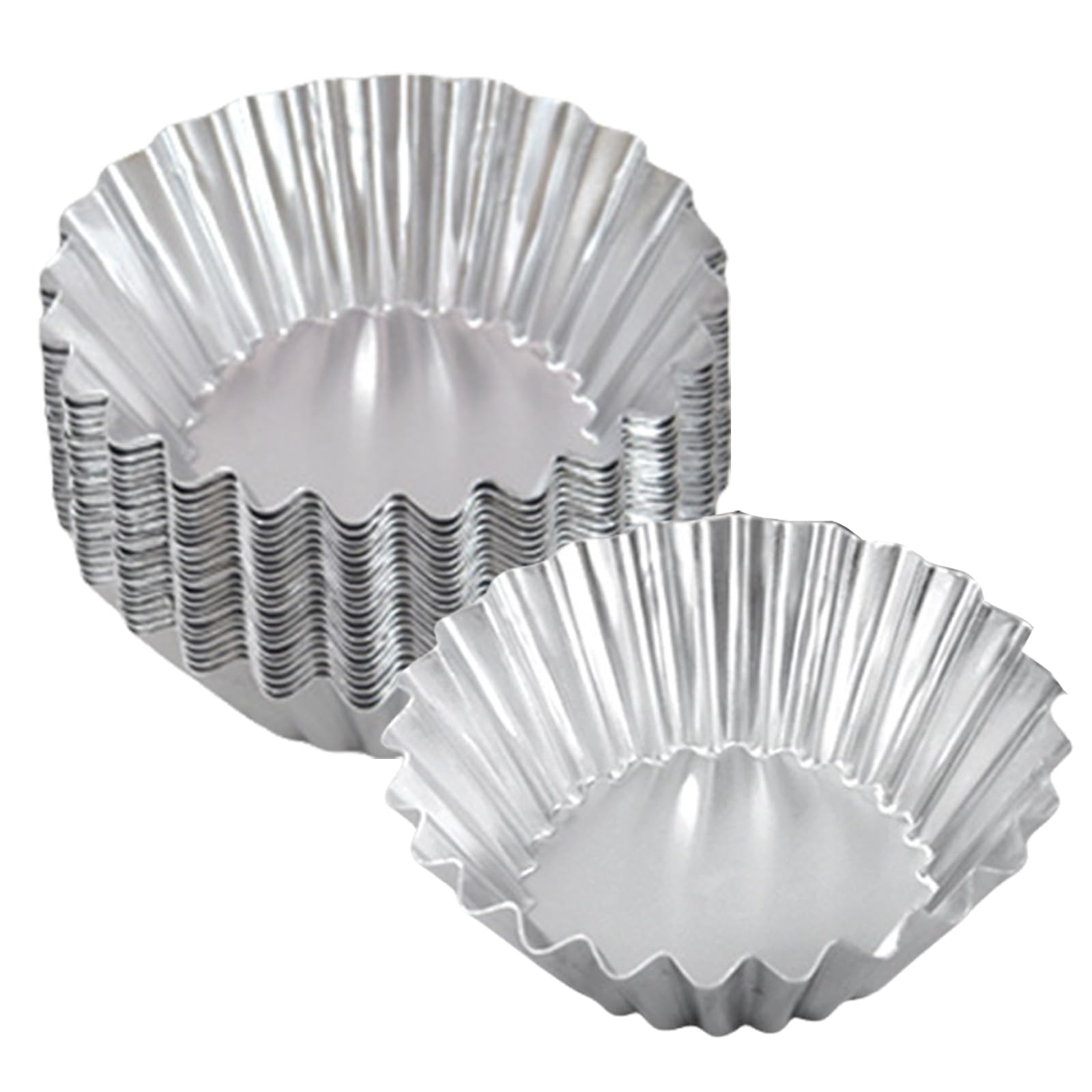 Kalttoy 20Pcs Eggs Tart Molds Aluminium Small Tart Pans Small Cupcake Cake Muffins Cookie Molds Baking Cups for Baking Aluminium Pans