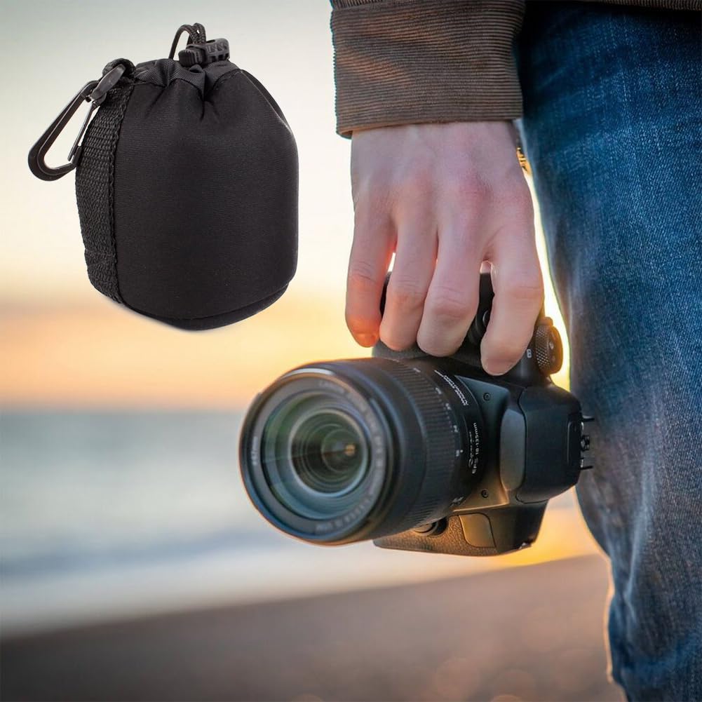 Sacchetti Lenti, Custodia per Obiettivo, Borsa Spessa Imbottita, Porta Obiettivi Fotografici, Custodia Protettiva In Neoprene, M L, 2 Pezzi