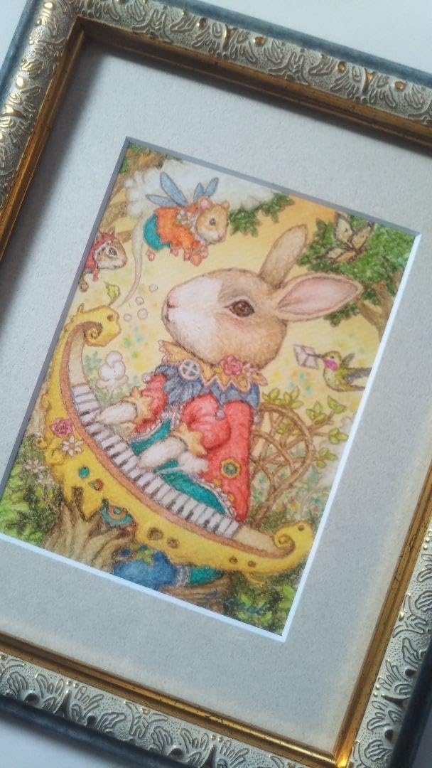 原画】『共鳴する森の音』ウサギの絵 オルガン 【公式通販】