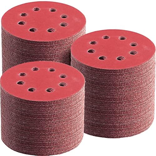 200PCS 5 inch Sanding Discs Hook And Loop, Orbital Sander Pads, Orbital Sander Sandpaper for Random Orbital Sander, Sanding Discs 5 inch 8 Hole Include60/80/120/180/240/320/400Assorted Grits Sandpaper