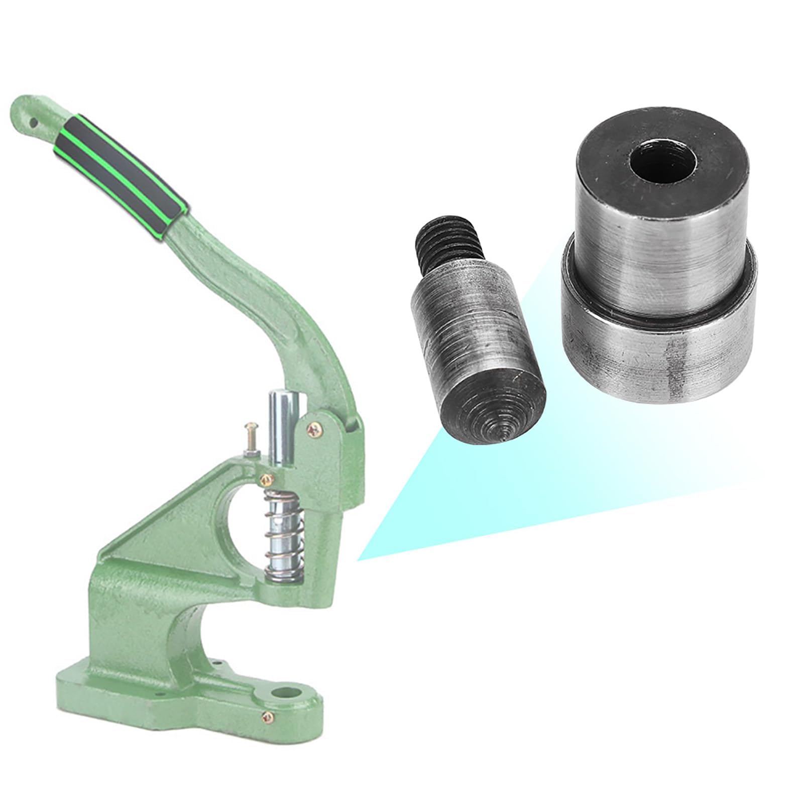 2Pcs Leather Craft Hole Punch Set,Sheet Metal Punch Hole Punch,Metal Inner Hex Hole Cutter Steel Grommet Die Mold Heavy Duty Hand Press Machine Eyelet Puncher for Belt Watch Band - Image 2